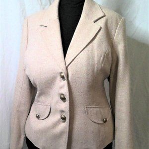 Merona Tweed Blazer w/Raspberry Pinpoints Size XXL